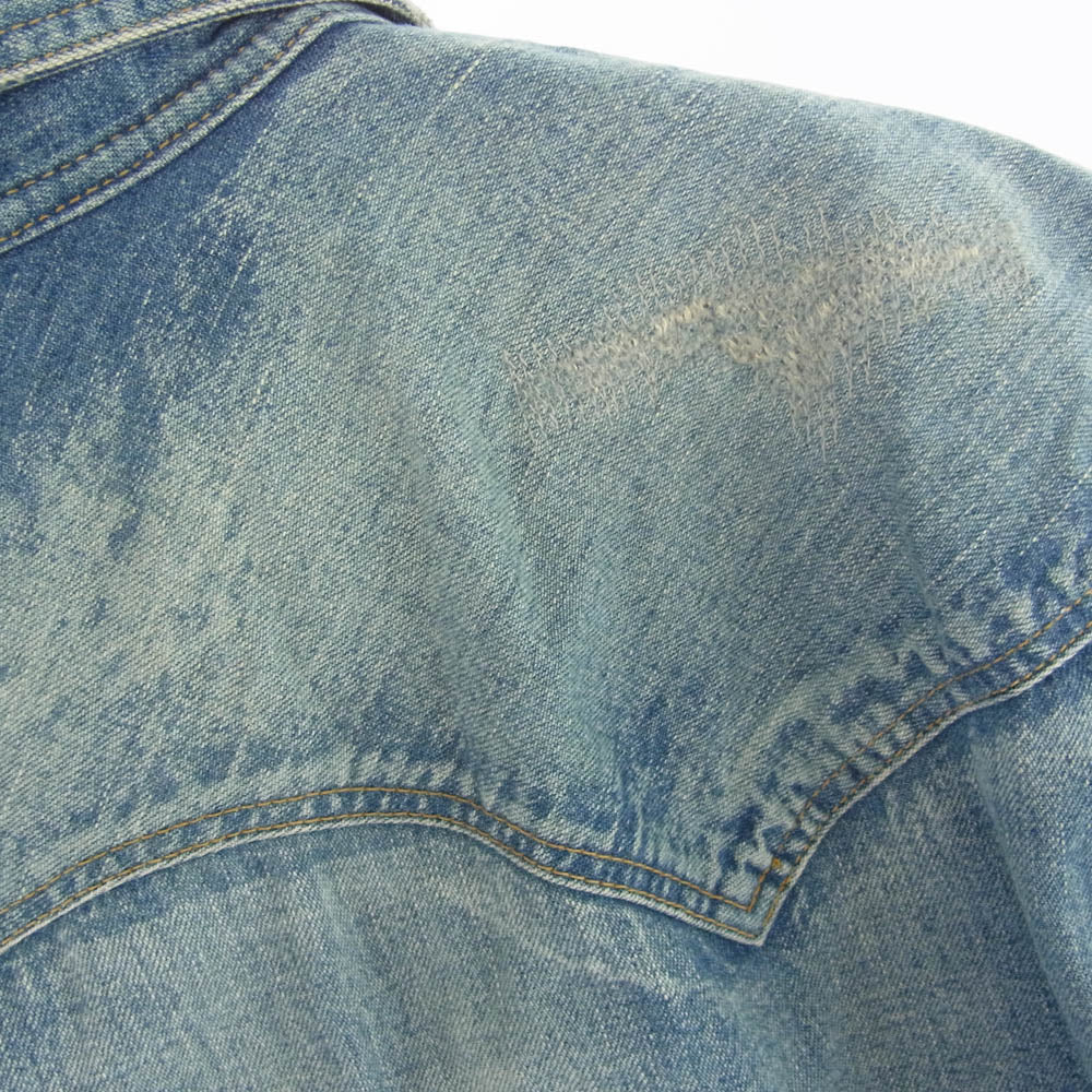 TMT ティーエムティー 18SS TSH-S18SP02 REVIVAL CRUSH DENIM SHIRT クラッシュ加工 デニム ウエスタン シャツ インディゴブルー系 M【中古】