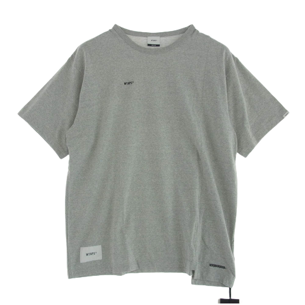 WTAPS ダブルタップス 19AW 192ATNHD-CSM01S × NEIGHBORHOOD ネイバーフッド RIPPER SS TEE ロゴ プリント 半袖 Tシャツ グレー系 X 02【新古品】【未使用】【中古】