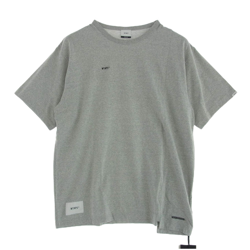 WTAPS ダブルタップス 19AW 192ATNHD-CSM01S × NEIGHBORHOOD ネイバーフッド RIPPER SS TEE ロゴ プリント 半袖 Tシャツ グレー系 X 02【新古品】【未使用】【中古】
