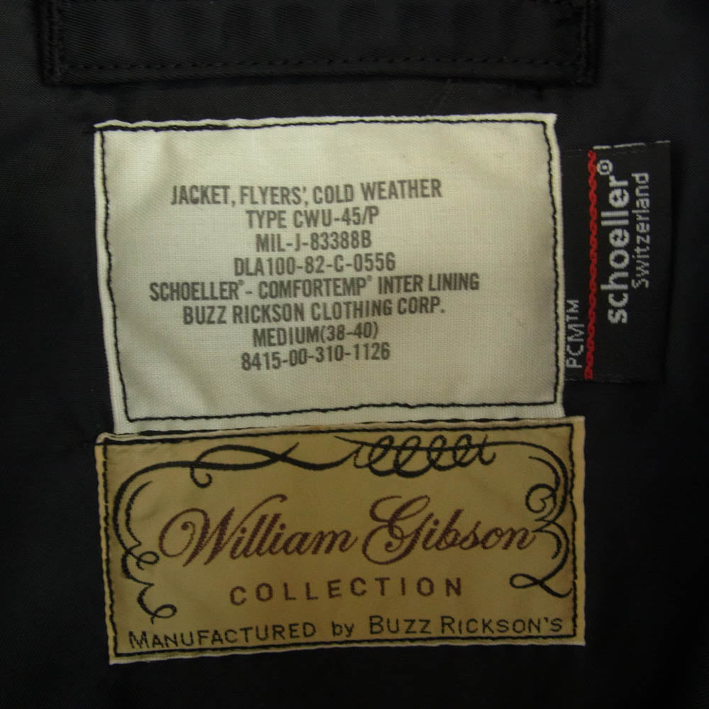 Buzz Rickson's バズリクソンズ BR12390 WILLIAM GIBSON CWU-45/P ウィリアムギブソン フライト ジャケットMA-1 ブラック系 M【中古】
