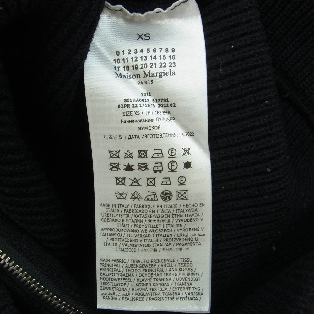 MAISON MARGIELA メゾンマルジェラ 22AW SI1HA0013 S17781 COTTON WOOL DRIVERS KNIT コットンウール 7ゲージ ドライバーズニット ブラック系 XS【中古】