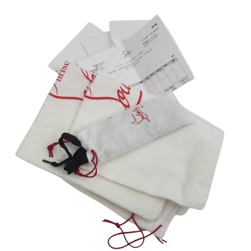 Christian Louboutin クリスチャンルブタン 1170699 LOUIS ORLATO FLAT MOIRE スパイクスタッズ ハイカット スニーカー ブラック系 40【美品】【中古】