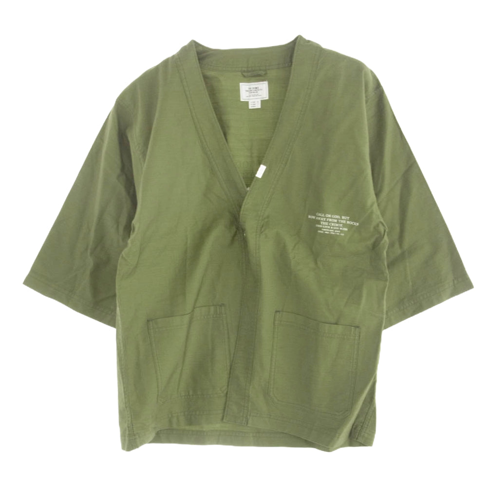 CRIMIE クライミー CR01-01K3-SH03 JOE MILITALY JINBEI SHIRT ミリタリー コットン 7分丈羽織 シャツ カーキ系 M【中古】