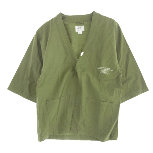 CRIMIE クライミー CR01-01K3-SH03 JOE MILITALY JINBEI SHIRT ミリタリー コットン 7分丈羽織 シャツ カーキ系 M【中古】