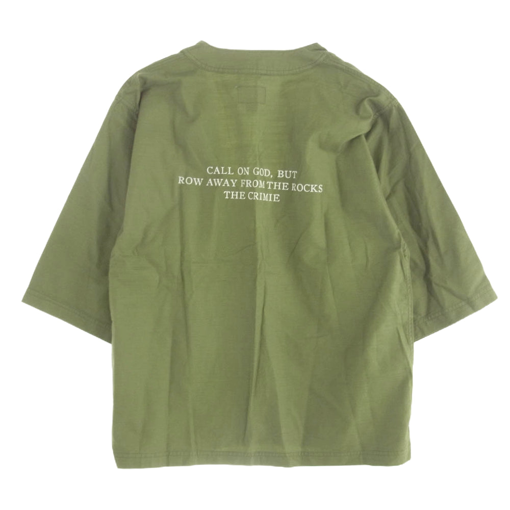 CRIMIE クライミー CR01-01K3-SH03 JOE MILITALY JINBEI SHIRT ミリタリー コットン 7分丈羽織 シャツ カーキ系 M【中古】