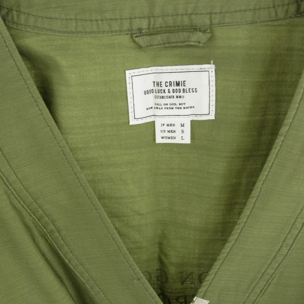CRIMIE クライミー CR01-01K3-SH03 JOE MILITALY JINBEI SHIRT ミリタリー コットン 7分丈羽織 シャツ カーキ系 M【中古】
