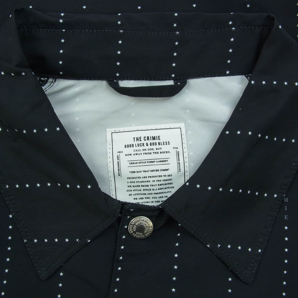 CRIMIE クライミー CR01-02L 1-JK11 STAR STRIPE COACH JACKET スター ストライプ コーチ ジャケット アウター ブラック系 S【中古】