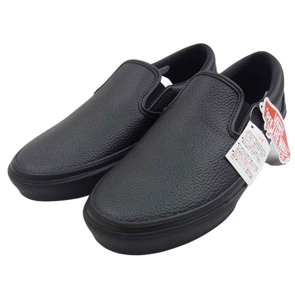 VANS バンズ V98CF LEA SLIP ON レザー スリッポン ブラック系 26.5cm【新古品】【未使用】【中古】