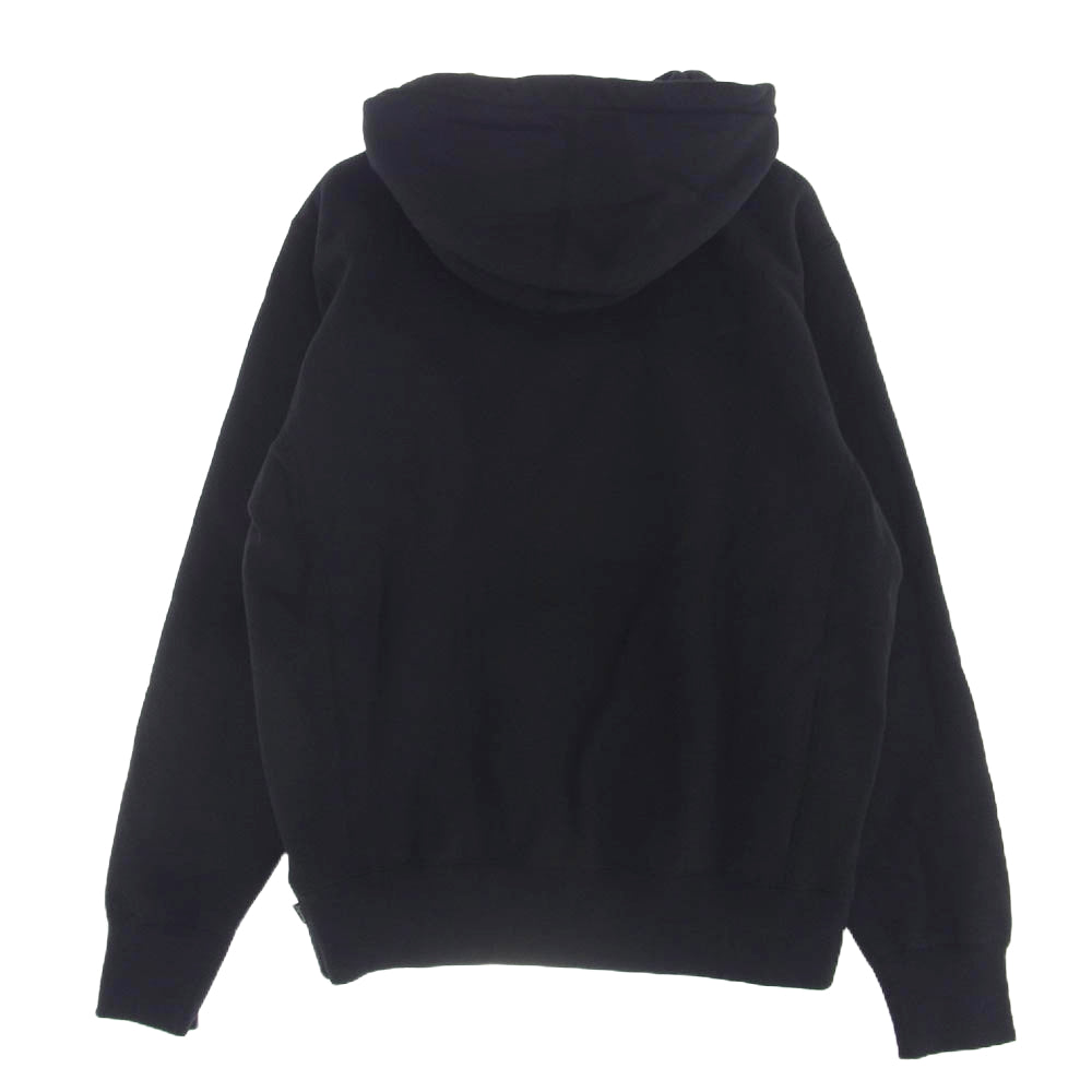 Supreme シュプリーム 18AW Perforated Leather Hooded Sweatshirt パンチング レザー ロゴ フーデッド スウェット シャツ パーカー ブラック系 S【中古】