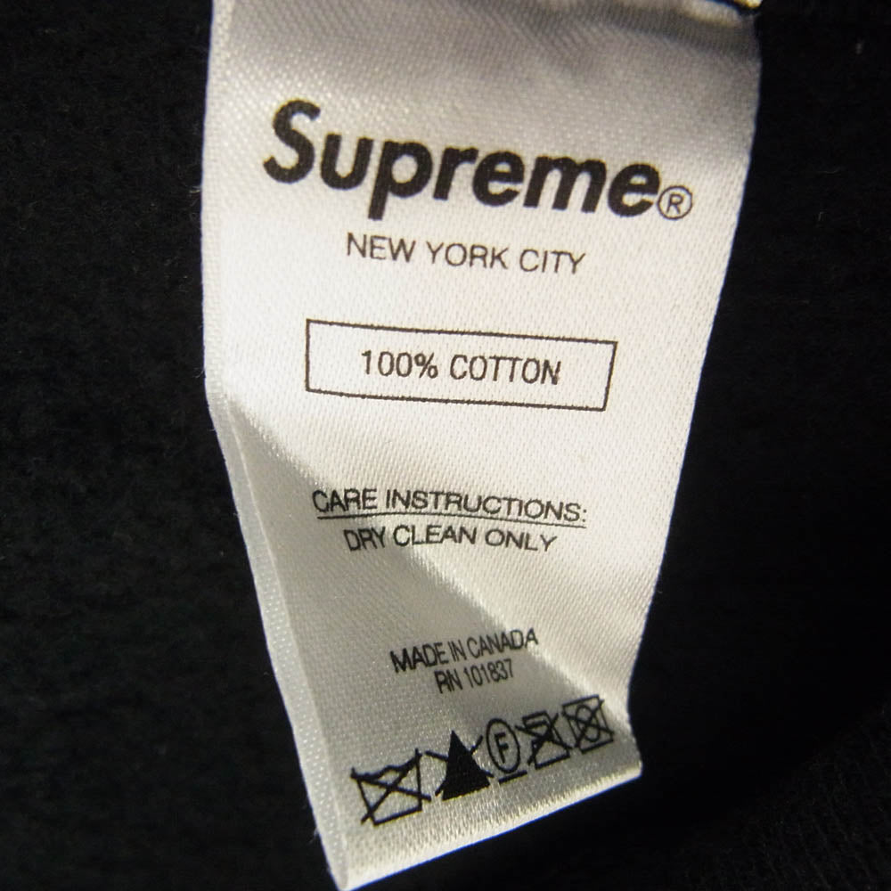 Supreme シュプリーム 18AW Perforated Leather Hooded Sweatshirt パンチング レザー ロゴ フーデッド スウェット シャツ パーカー ブラック系 S【中古】