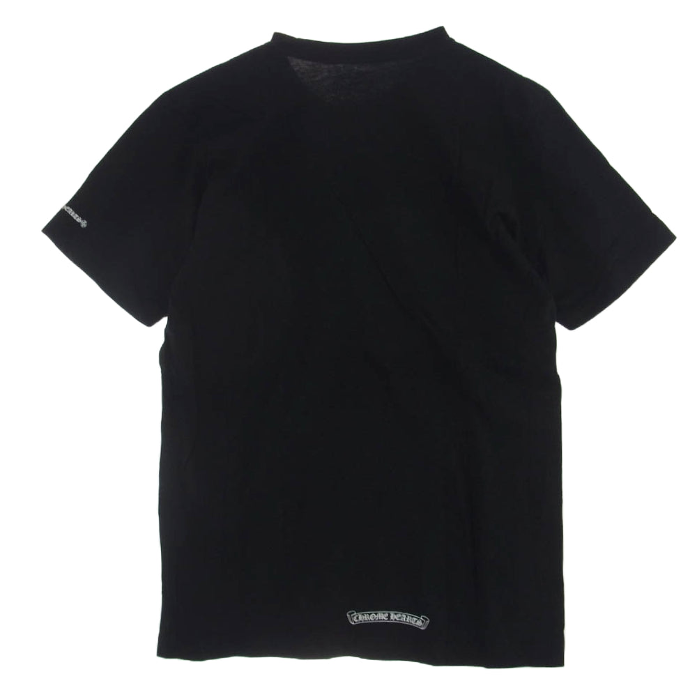 CHROME HEARTS クロムハーツ（原本無） Neck Logo S/S Tee ネックロゴ ポケット付 プリント 半袖 Ｔシャツ ブラック系 M【美品】【中古】