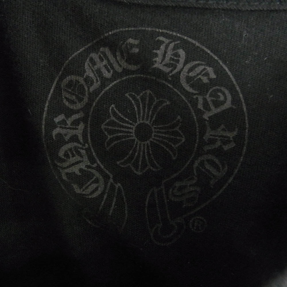 CHROME HEARTS クロムハーツ（原本無） Neck Logo S/S Tee ネックロゴ ポケット付 プリント 半袖 Ｔシャツ ブラック系 M【美品】【中古】