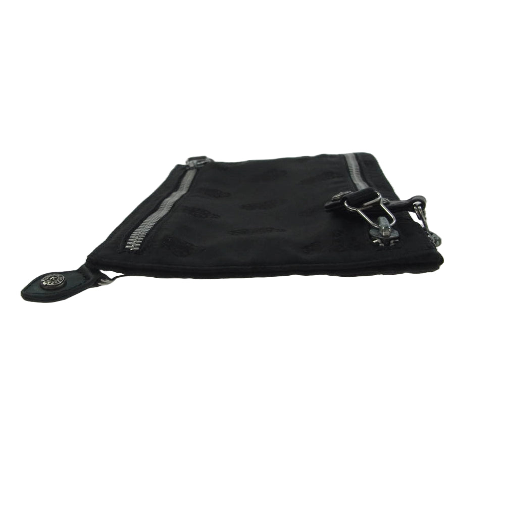 CHROME HEARTS クロムハーツ（原本無） 5ZIP ナイロン マルチパース ポーチ ミニクラッチバッグ ブラック系【中古】