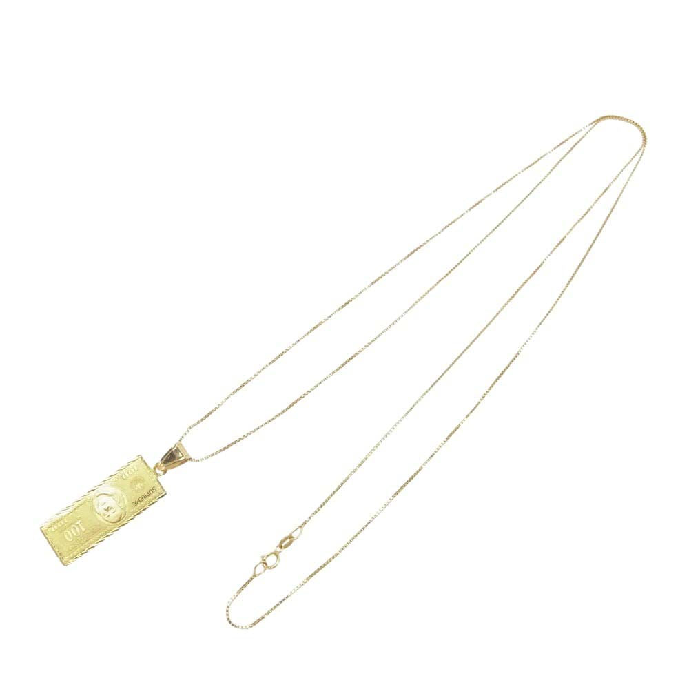 Supreme シュプリーム 17AW 14K 100 Dollar Bill Gold Pendant 100ドル ペンダント ネックレス ゴールド系【中古】