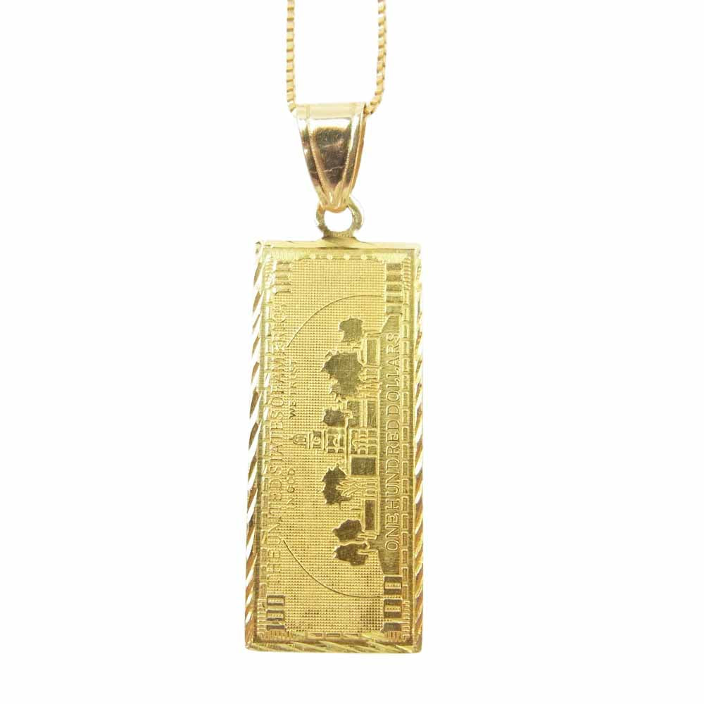 Supreme シュプリーム 17AW 14K 100 Dollar Bill Gold Pendant 100ドル ペンダント ネックレス ゴールド系【中古】