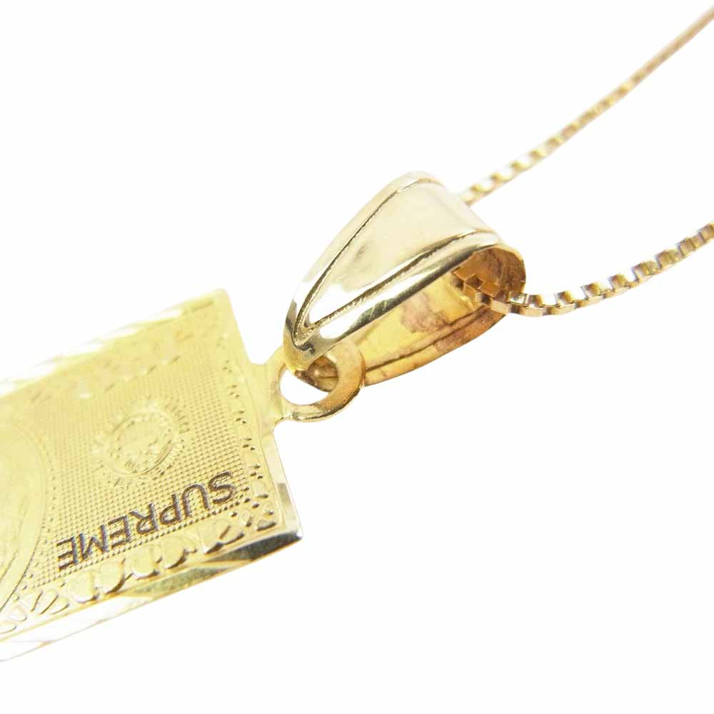 Supreme シュプリーム 17AW 14K 100 Dollar Bill Gold Pendant 100ドル ペンダント ネックレス ゴールド系【中古】