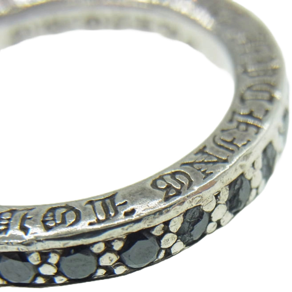 CHROME HEARTS クロムハーツ（原本無） NTFL リング パヴェブラックダイヤ アフターダイヤ シルバー系 9号【中古】