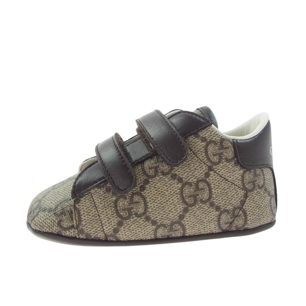 GUCCI グッチ エース BABY GG シェリーライン スニーカー ベビー用 シューズ ブラウン系 EU19【極上美品】【中古】