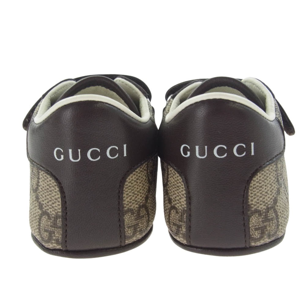 GUCCI グッチ エース BABY GG シェリーライン スニーカー ベビー用 シューズ ブラウン系 EU19【極上美品】【中古】