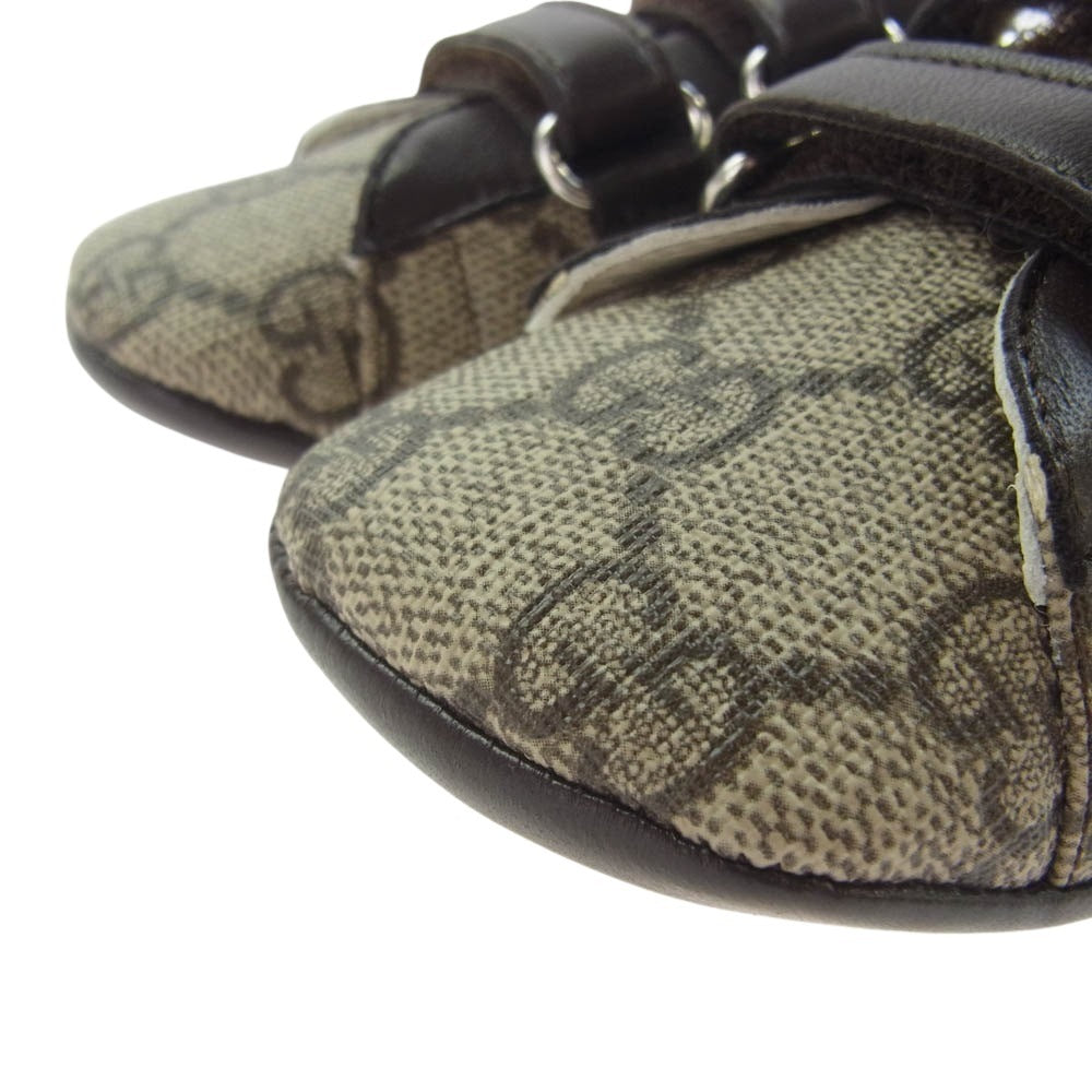 GUCCI グッチ エース BABY GG シェリーライン スニーカー ベビー用 シューズ ブラウン系 EU19【極上美品】【中古】