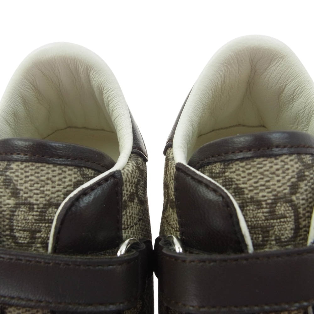 GUCCI グッチ エース BABY GG シェリーライン スニーカー ベビー用 シューズ ブラウン系 EU19【極上美品】【中古】