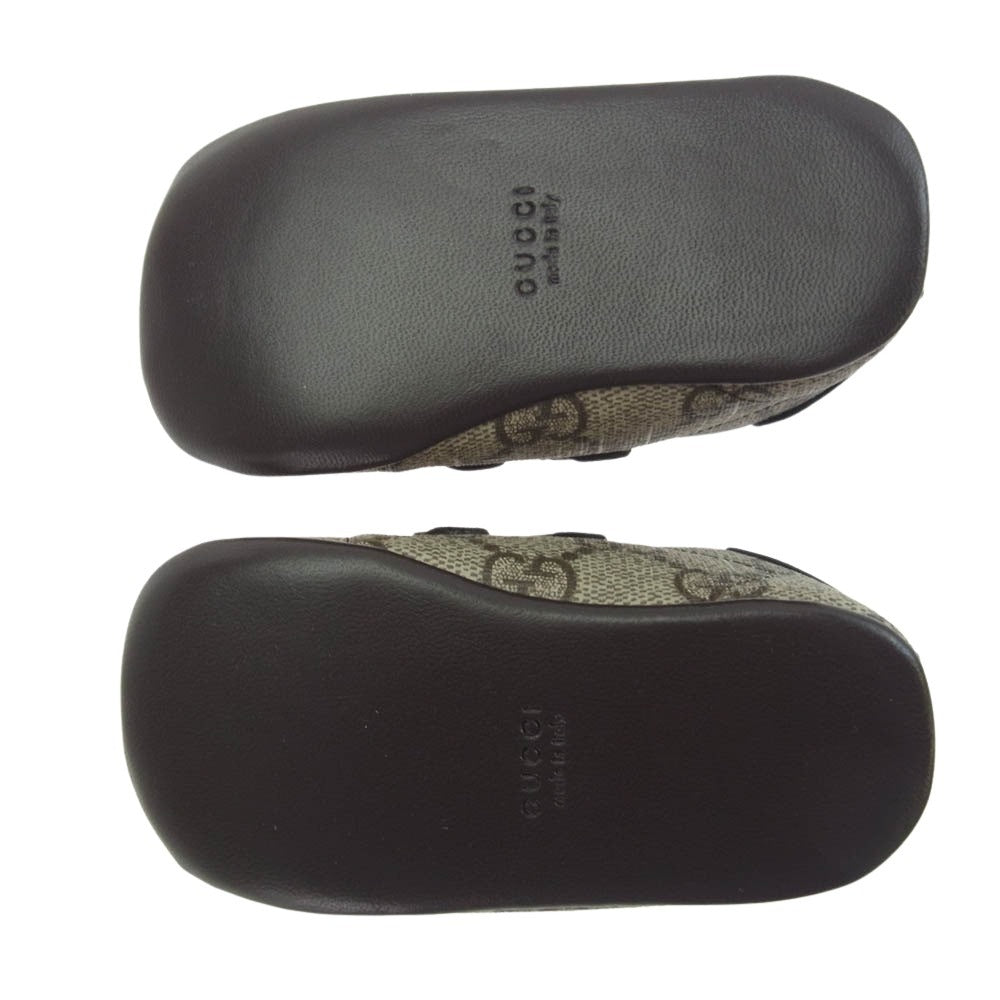 GUCCI グッチ エース BABY GG シェリーライン スニーカー ベビー用 シューズ ブラウン系 EU19【極上美品】【中古】