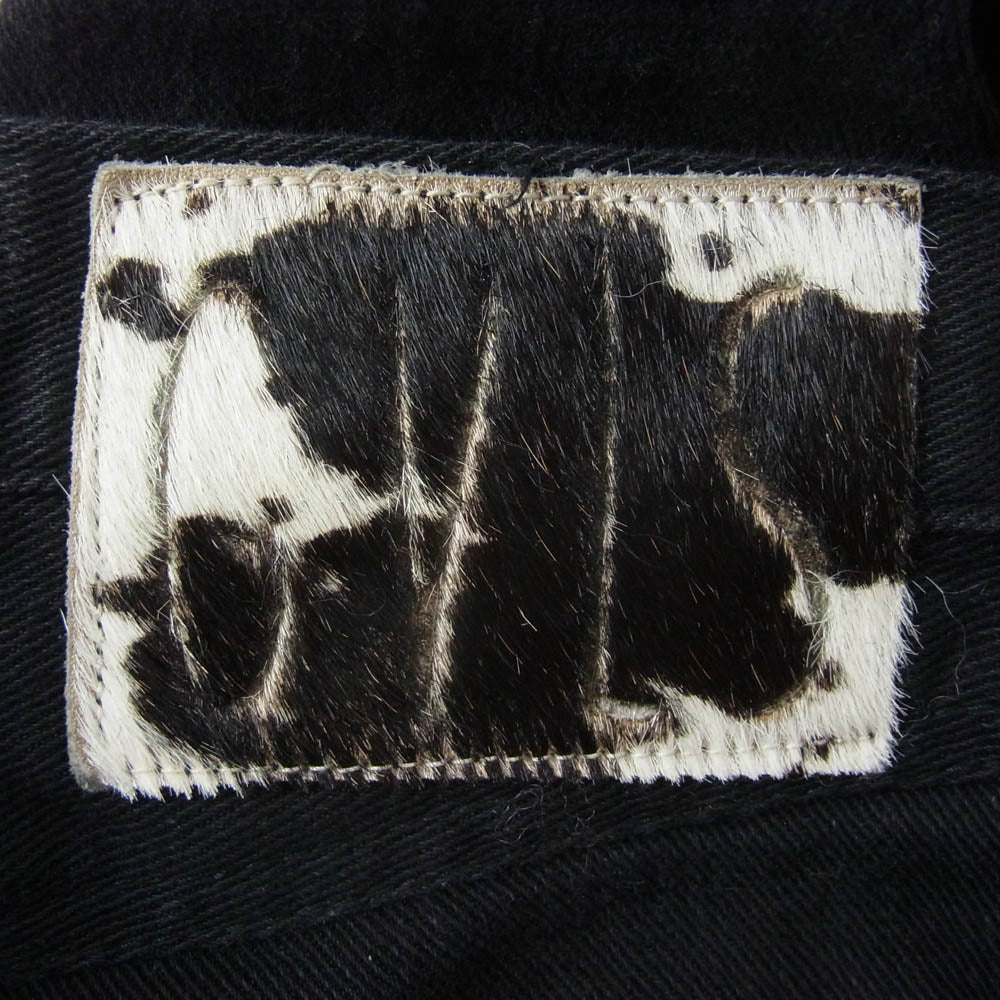 GAVIAL ガヴィル 20AW GVL-20AWB-0437 skinny pants スキニーパンツ ハラコレザーパッチ デニムパンツ ブラック系 L【中古】