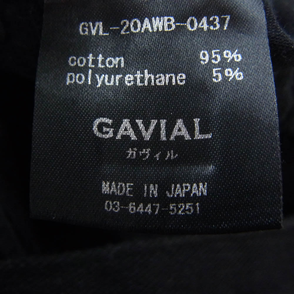 GAVIAL ガヴィル 20AW GVL-20AWB-0437 skinny pants スキニーパンツ ハラコレザーパッチ デニムパンツ ブラック系 L【中古】