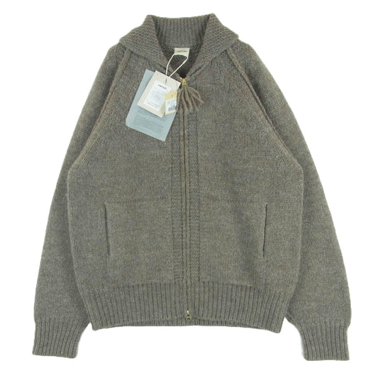 アンダイド USN24FKC101 HIGHLANDWOOL COWICAHN SWEATER ハイランドウール カウチンニット セーター ジップ カーディガン ベージュ系 グレイッシュベージュ系 03【新古品】【未使用】【中古】
