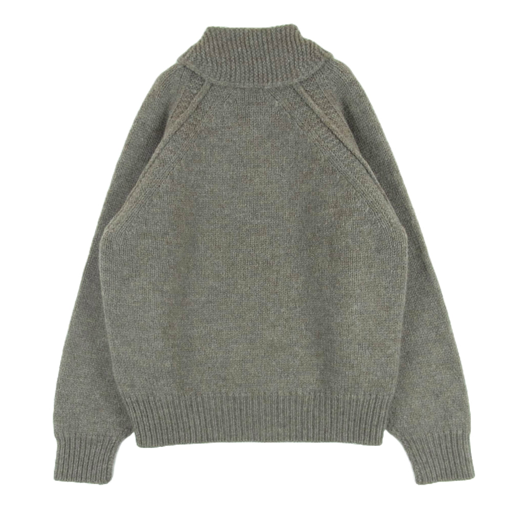 アンダイド USN24FKC101 HIGHLANDWOOL COWICAHN SWEATER ハイランドウール カウチンニット セーター ジップ カーディガン ベージュ系 グレイッシュベージュ系 03【新古品】【未使用】【中古】