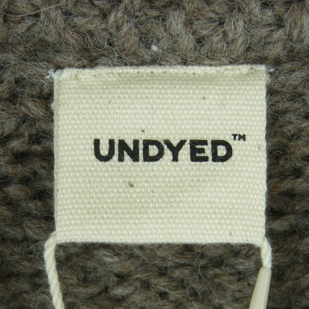 アンダイド USN24FKC101 HIGHLANDWOOL COWICAHN SWEATER ハイランドウール カウチンニット セーター ジップ カーディガン ベージュ系 グレイッシュベージュ系 03【新古品】【未使用】【中古】