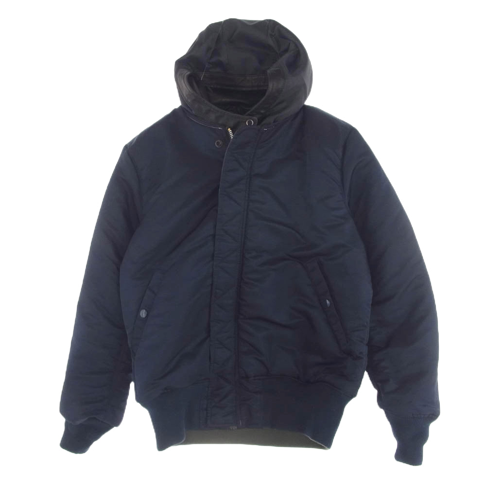 ISAMUKATAYAMA BACKLASH イサムカタヤマバックラッシュ TA0465-9076 × ALPHA INDUSTRIES アルファ インダストリーズ レザーフード フライトジャケット MA-1 カーキ系 S【中古】