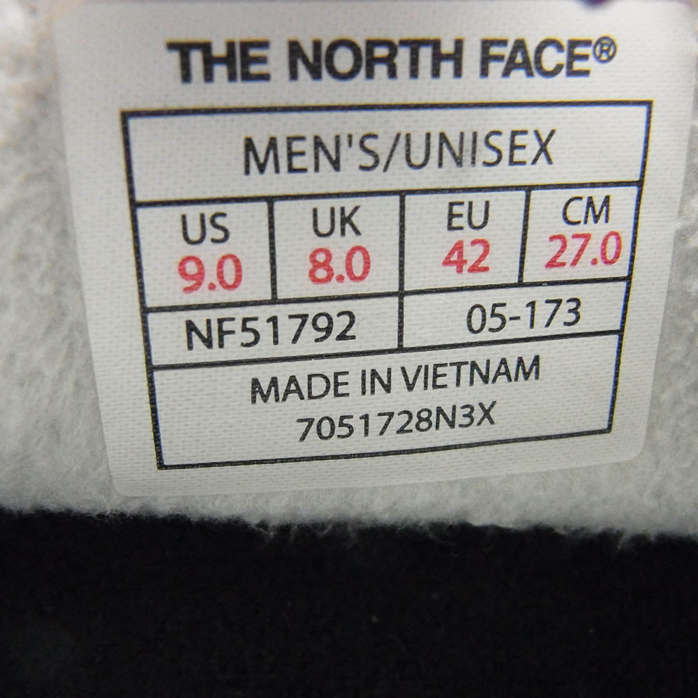 THE NORTH FACE ノースフェイス NF51792 NUPTSE TRACTION LITE MOC 2 KNIT ヌプシ トラクション ライト モック2 ニット スニーカー ブラック系 27cm【中古】