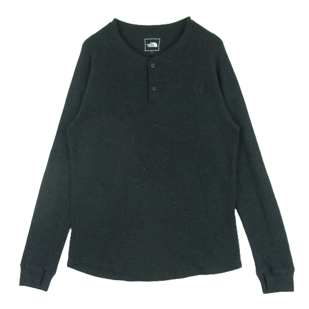 THE NORTH FACE ノースフェイス NT62294 L/S Free Run Henley CREW フリーラン ヘンリー クルーネック 長袖 Tシャツ カットソー ダークグレー系 L【中古】