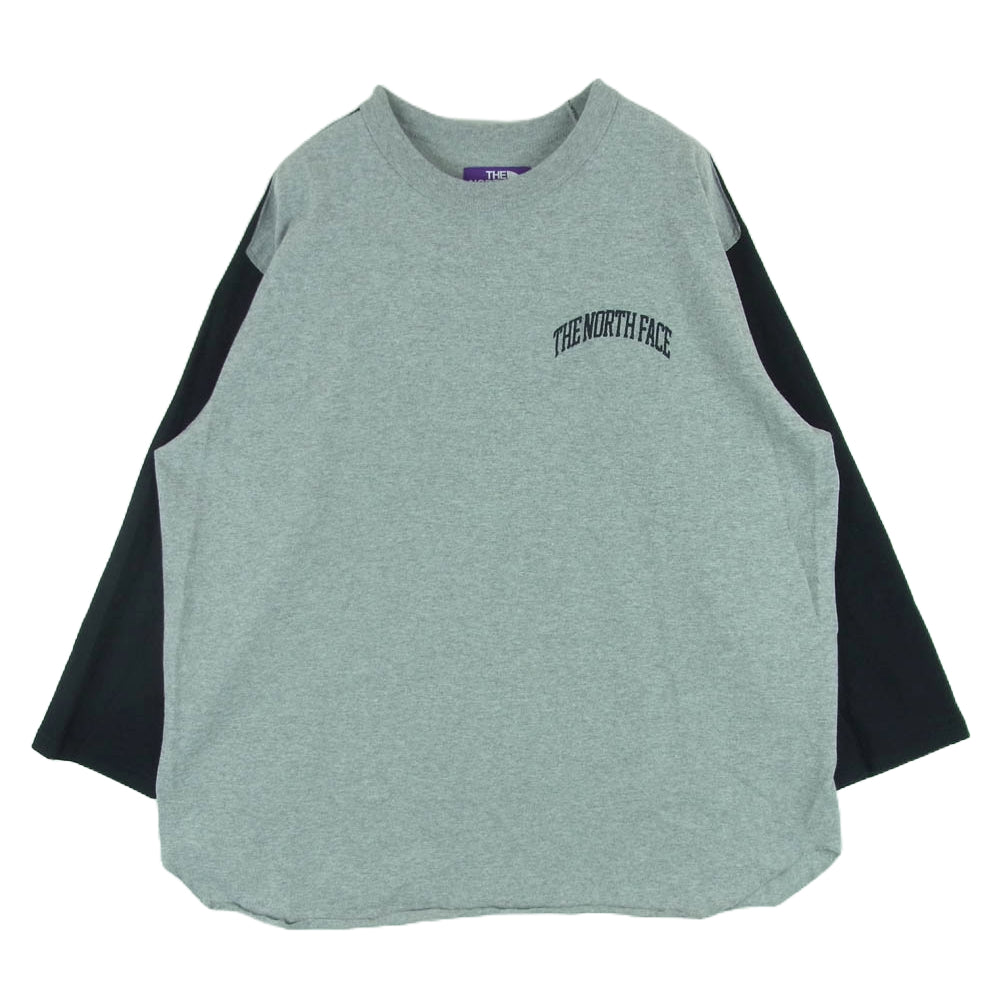 THE NORTH FACE ノースフェイス N24FH009 PURPLE LABEL パープルレーベル 7oz Field Baseball Tee N24FH009 7オンス フィールド ベースボール Tシャツ カットソー グレー系 ブラック系 M【中古】