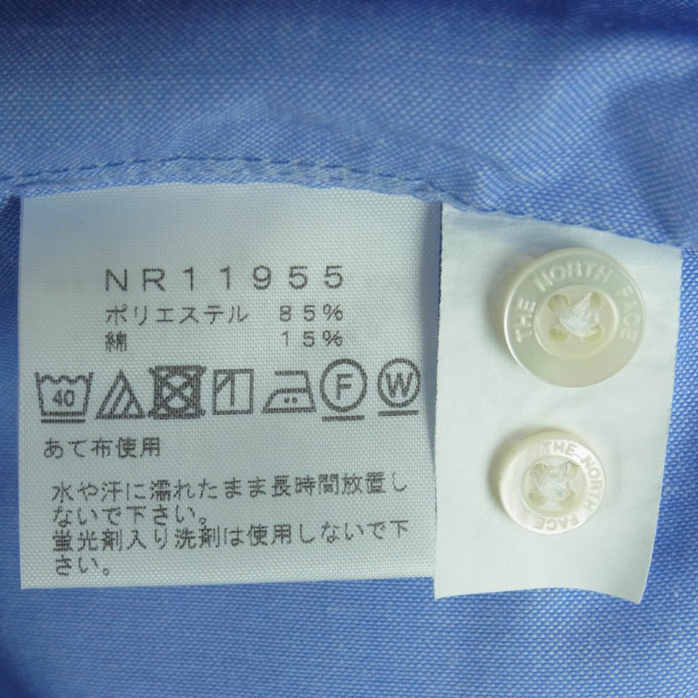 THE NORTH FACE ノースフェイス NR11955 L/S Him Ridge Shirt ロングスリーブ ヒムリッジ 長袖 シャツ ライトブルー系 L【中古】