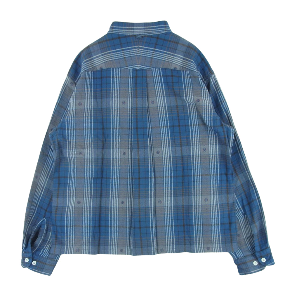 THE NORTH FACE ノースフェイス NT3400N PURPLE LABEL パープルレーベル Plaid Field Shirt チェック フィールド 長袖 シャツ ブルー系 グレー系 M【中古】