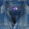 THE NORTH FACE ノースフェイス NT3400N PURPLE LABEL パープルレーベル Plaid Field Shirt チェック フィールド 長袖 シャツ ブルー系 グレー系 M【中古】