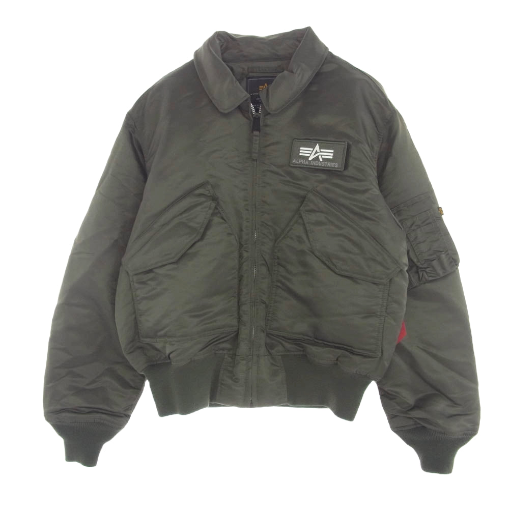 ALPHA アルファ 2030-476 CWU-45 P ナイロン ヘビーツイル フライト ジャケット カーキ系 L【中古】