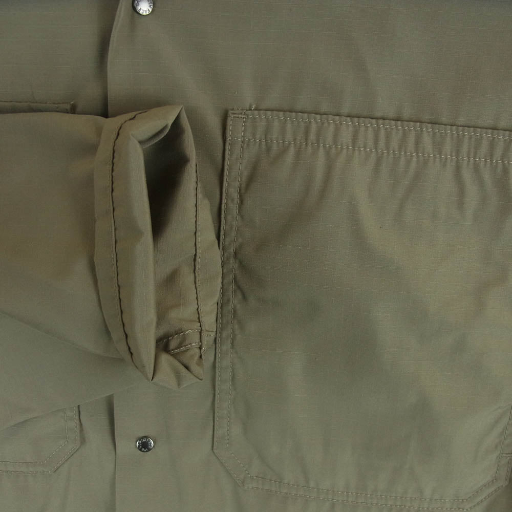 THE NORTH FACE ノースフェイス NP2308N PURPLE LABEL パープルレーベル Ripstop Trail Shirt リップストップ トレイル 長袖 シャツ カーキ系 グレイッシュベージュ系 M【中古】