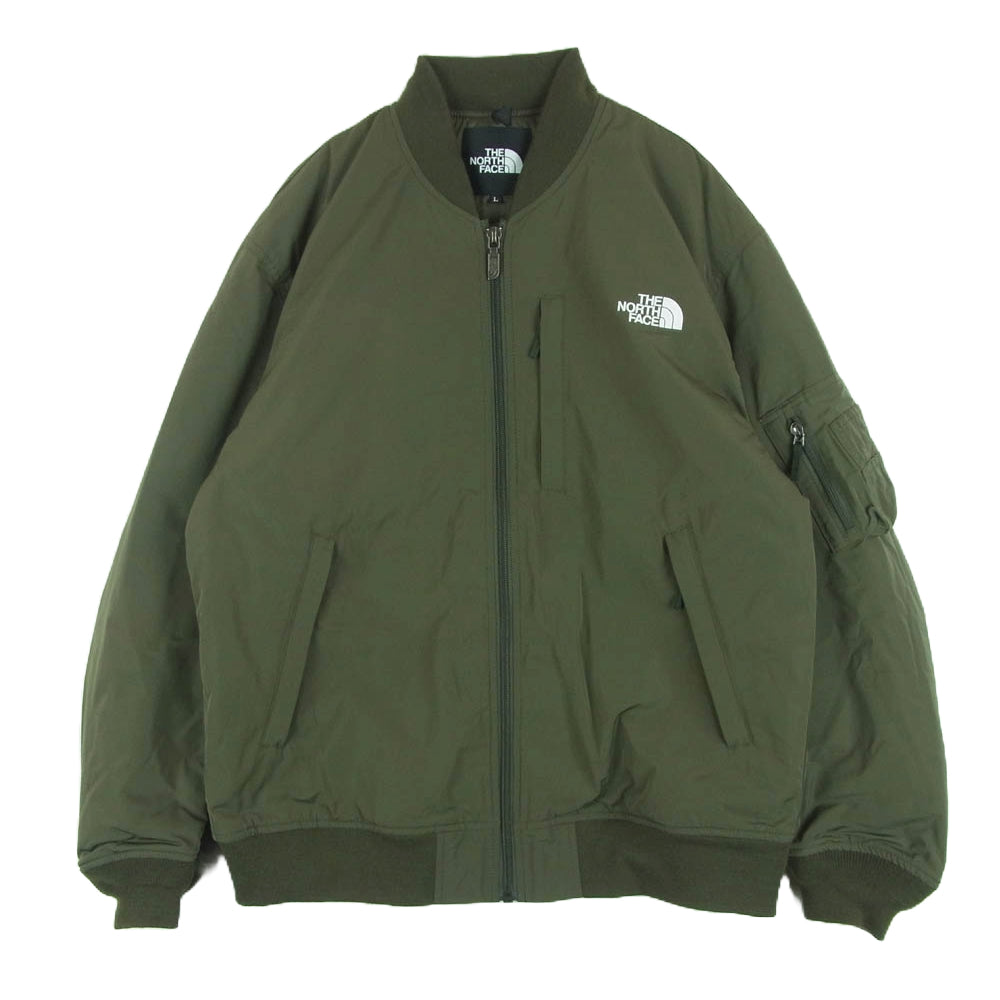 THE NORTH FACE ノースフェイス NY82334 Insulation Bomber Jacket インサレーション ボンバー 中綿 ジャケット グリーン系 オリーブグリーン系 L【中古】