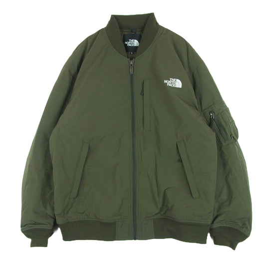 THE NORTH FACE ノースフェイス NY82334 Insulation Bomber Jacket インサレーション ボンバー 中綿 ジャケット グリーン系 オリーブグリーン系 L【中古】