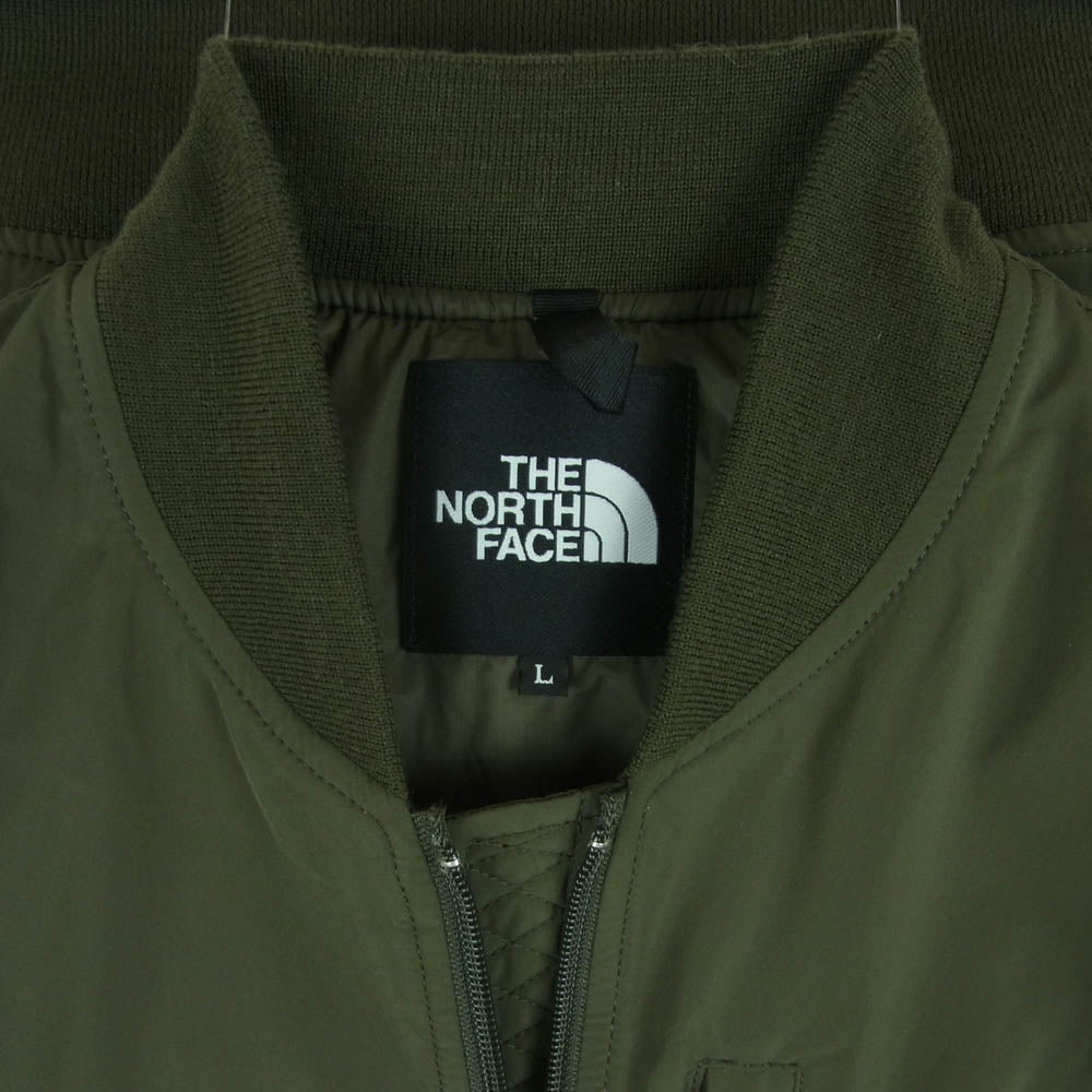 THE NORTH FACE ノースフェイス NY82334 Insulation Bomber Jacket インサレーション ボンバー 中綿 ジャケット グリーン系 オリーブグリーン系 L【中古】