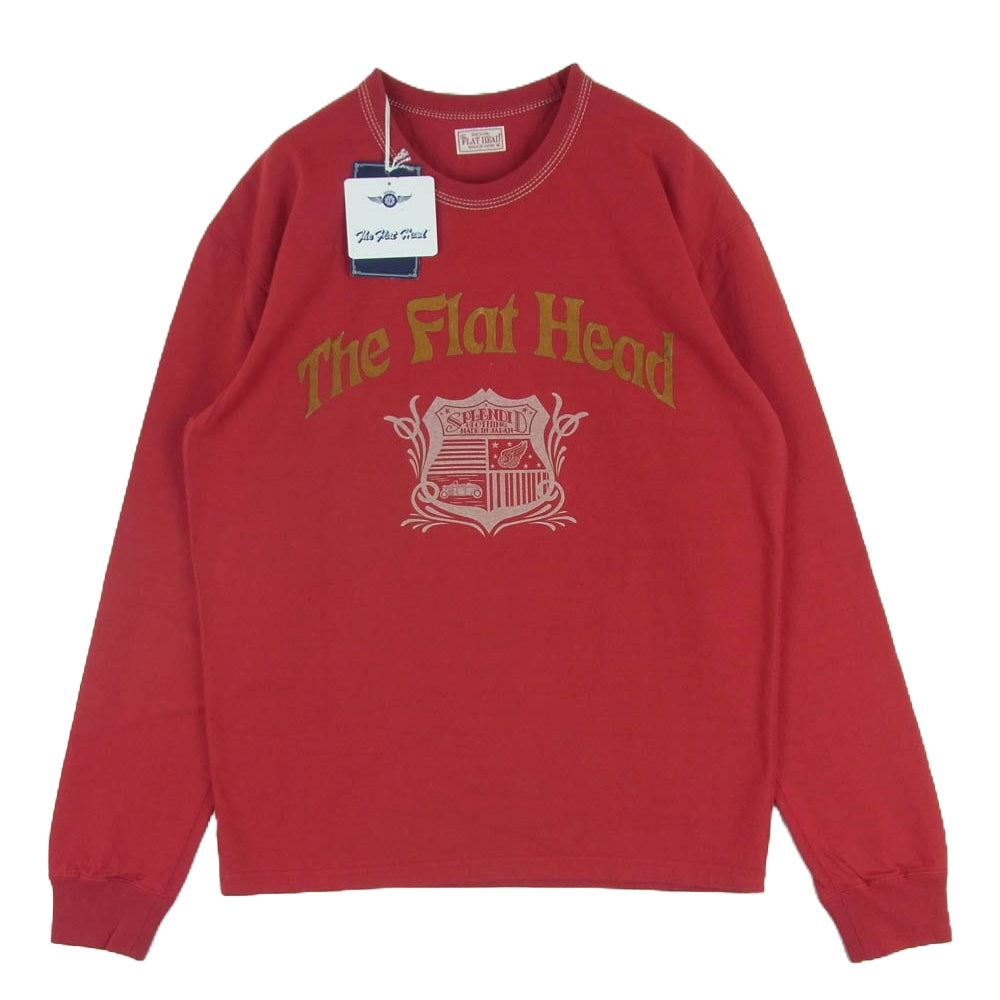 THE FLAT HEAD ザフラットヘッド F-THCL-004 SPLENDID CLOTHING ロゴ ロングスリーブ 長袖 Tシャツ レッド系 40【極上美品】【中古】
