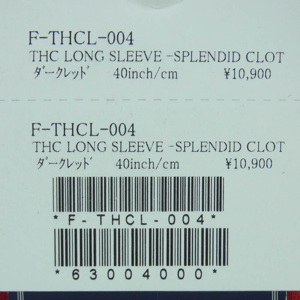 THE FLAT HEAD ザフラットヘッド F-THCL-004 SPLENDID CLOTHING ロゴ ロングスリーブ 長袖 Tシャツ レッド系 40【極上美品】【中古】