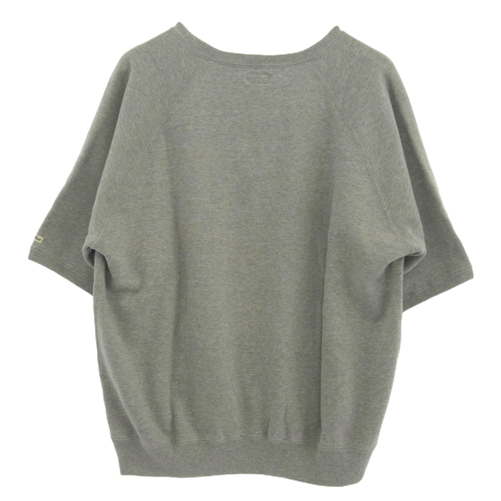 THE FLAT HEAD ザフラットヘッド FN-SWH-001 5分袖 ロゴ 半袖 スウェット グレー系 L【極上美品】【中古】