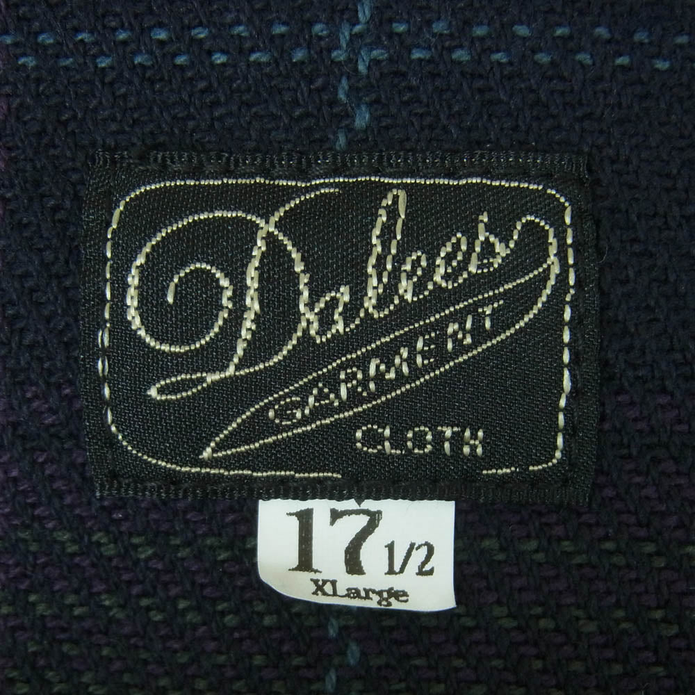 ダリーズアンドコー SELAM.DK 30s Kover.N.shirt ヘビー ウェイト 長袖 ネル シャツ ブラック系 グレー系 パープル系 XL 17.5【新古品】【未使用】【中古】