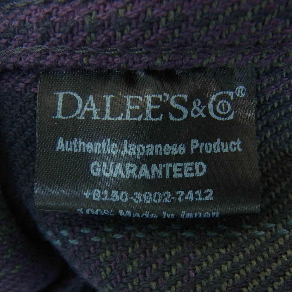 ダリーズアンドコー SELAM.DK 30s Kover.N.shirt ヘビー ウェイト 長袖 ネル シャツ ブラック系 グレー系 パープル系 XL 17.5【新古品】【未使用】【中古】
