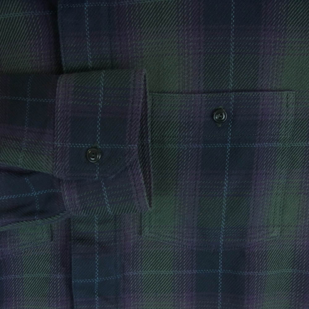 ダリーズアンドコー SELAM.DK 30s Kover.N.shirt ヘビー ウェイト 長袖 ネル シャツ ブラック系 グレー系 パープル系 XL 17.5【新古品】【未使用】【中古】