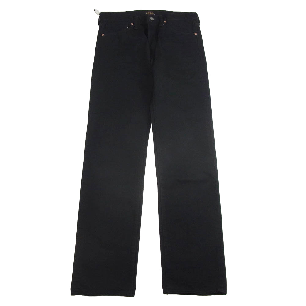 THE FLAT HEAD ザフラットヘッド FN-PA-DB002 BLACK PANTS テーパード ストレート ブラックデニム パンツ ブラック系 L【極上美品】【中古】